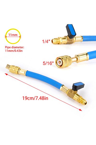 Choice Blue Car Refrigerant Charging Hose with ball valve Tube AC Car Air Conditioning Charging Manifold G