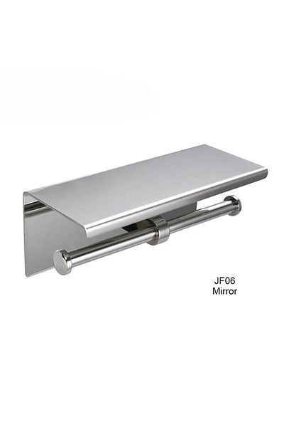 Choice Sliver dual Multifunctional Toilet Paper Holder with Shelf Wall Mounted Double Roll Towel Holder Bat