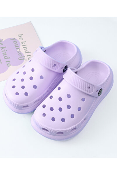 SAPS Solid Back Strap Closure Clogs - Purple