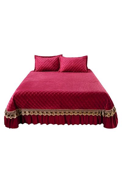 OEM Quilt and 2 Pillowcases, Quilted Velvet with Embroidery, MS STAR, 3 pieces, 2 persons, Uni, 220X240c