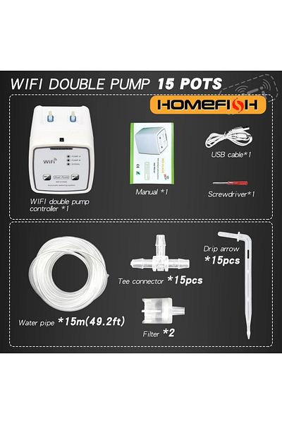 Choice 20 Pots WIFI Intelligent Watering Device Double Pump Timed Automatic Drip Irrigation System Remote A