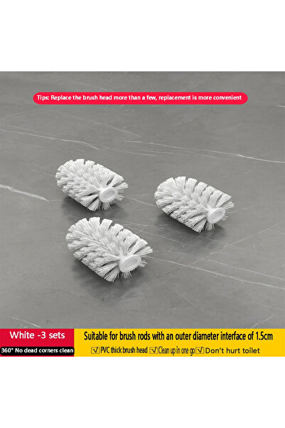 Choice فرشاة حمام بيضاء - 3 قطع، فرشاة حمام، فرشاة تنظيف المرحاض، رأس فرشاة م...