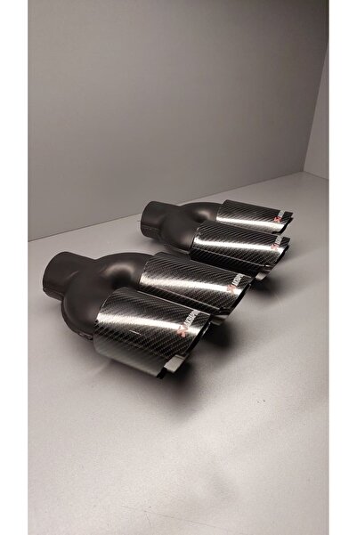 akt egzoz 76mm Çiftli Sağ-Sol Akrapovic Egzoz Ucu Takımı – Universal Spor Egzoz Ucu, Modifiye Uyumlu