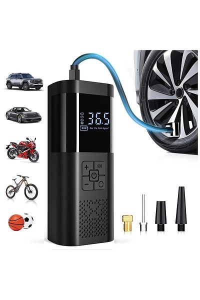 Choice black Portable Car Air Compressor 3X Faster 150PSI Cordless Tire Inflator Pump with Digital Gauge fo