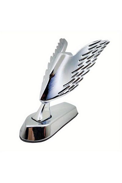 Choice silvery 1PC 3D Alloy Eagle Wing Front Bonnet Emblem Car Styling Stand Hood Badge Decal Motorcycle Sc