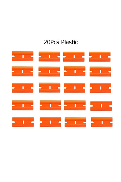 Choice1 20Pcs Plastic 20Pcs Razor Scraper Blades Plastic Scraper Replacement for Car Sticker Remover Decals