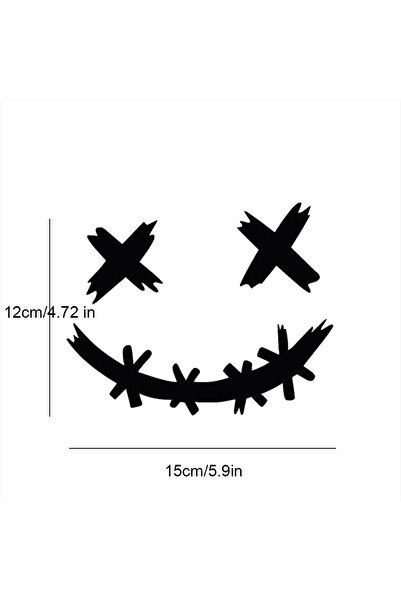 Choice4 ملصقات عاكسة سوداء مقاومة للماء لخوذة الدراجة النارية، ملصق وجه شيطان...