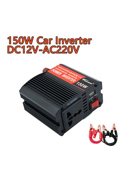 Choice 150W Portable Power Inverter Car Solar Inverter USB DC 12V to AC 220V Conversion USB Battery Clip...