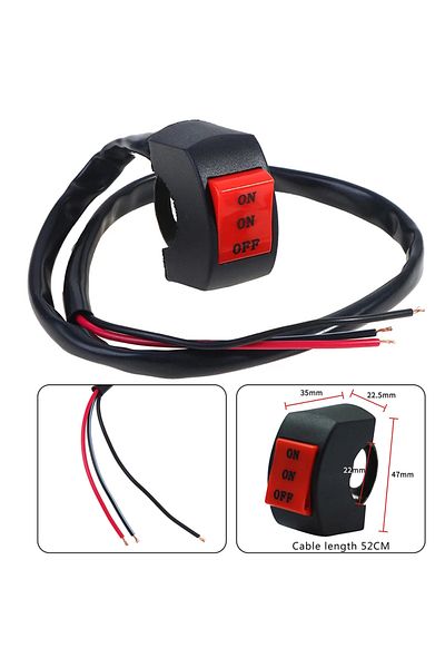 Choice 22mm LED Headlight Switch Far Near Three Line Motorcycle Handlebar Switch Button Used As ON/ON/OF...