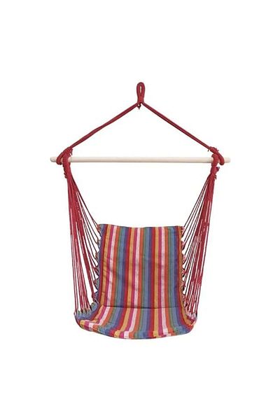 divendi-ro Hamac tip leagăn cu dungi multicolore și pernă, 50x100 cm