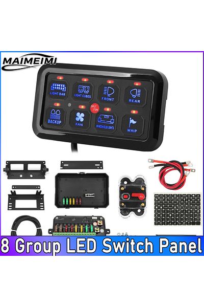Choice 8 Gang - K0203 1 Set 8 Group LED Switch Panel Universal LED Switch Panel 12V Light on-Off Control Re