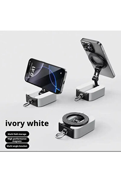 Choice حامل هاتف مغناطيسي أبيض قابل للطي والتمديد، حامل محمول للسفر للمكتب أو...