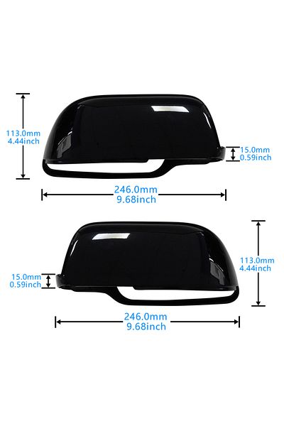 Choice Gloss Black Wing Door Mirror Cover Caps Casing Left+Right For VW Polo 9N 2002-05