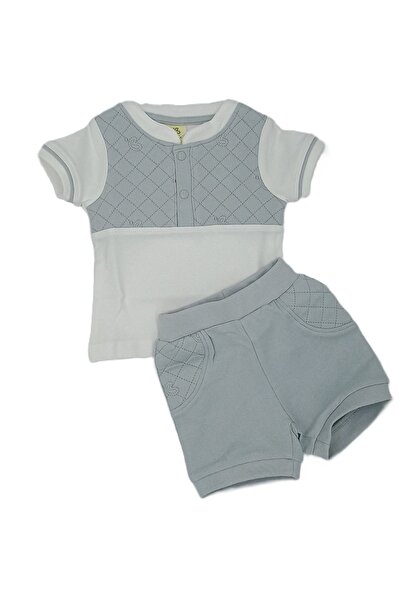 Babios Baby Boys Cotton Summer Outfit, Short Sleeve T-shirt with Shorts, 6-24...