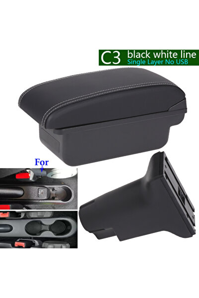 Choice3 صندوق تخزين السيارة C3 أسود أبيض بدون USB لمسند ذراع فيات 500، صندوق ...