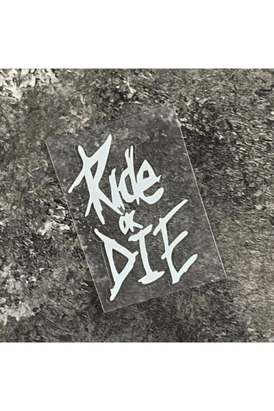 Choice10 ملصقات إطار دراجة بيضاء مقاس 3.5 × 5 سم، بتصميم "Ride or Die"، مقاوم...