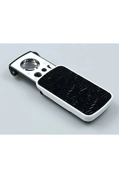 Choice Black Portable Triplex Magnification Loupe 30X-90X-Slide-Out LED/UV Lighted Jewelry Magnifier for Pr