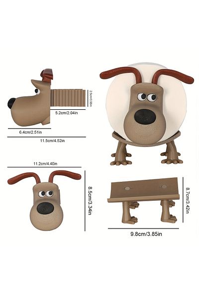 Choice C1518-Dark Khaki 1 piece of cute dog-shaped tissue holder - Beige plastic, independent design on the