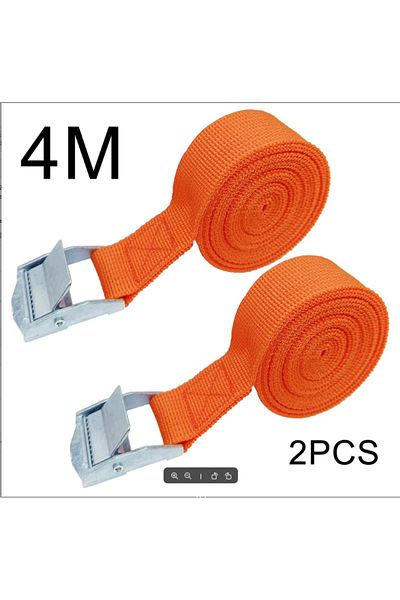 Choice Orange 2pcs 4M Zinc Alloy Pressure Buckle Pallet Cargo Straps Luggage Fixed Car Fixed Tightener Tens