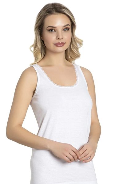 LÜXDRM 6 Pieces Rib Fabric, 100% Cotton, Women's Lace Strap Undershirt