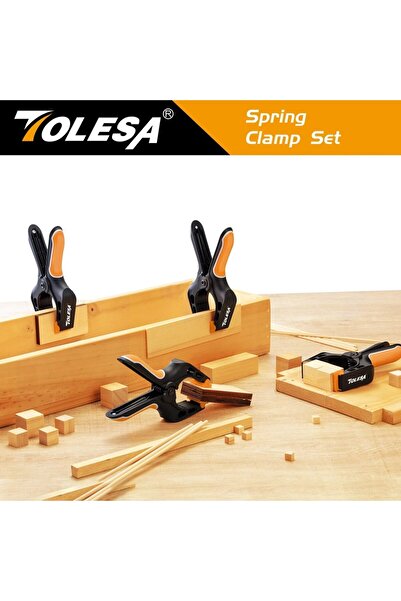 Choice 7 inches TOLESA 7" Spring Clamps Heavy Duty 4PCS Large Plastic Clamps for Crafts with 3" Jaw Opening