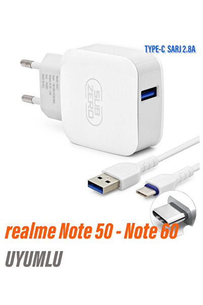 EXENAR realme Note 50 Note 60 Uyumlu Şarj Aleti Type C Kablolu