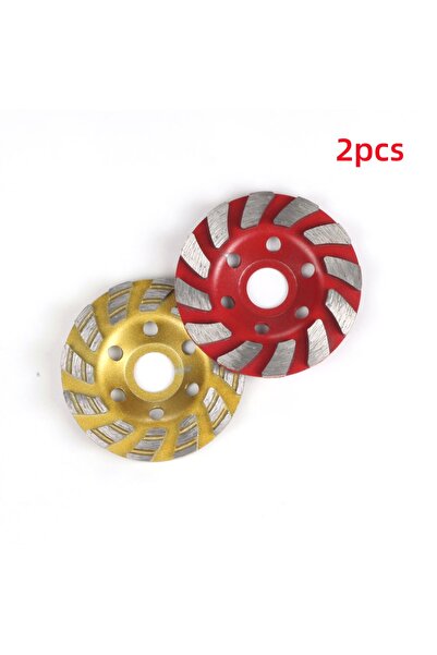 Choice قطعتان من عجلة طحن الماس التوربينية المصنوعة من الحجر الخرساني والسيراميك باللونين الأحمر والأصفر مقاس 4 بوصات و100 مم و12 شريحة