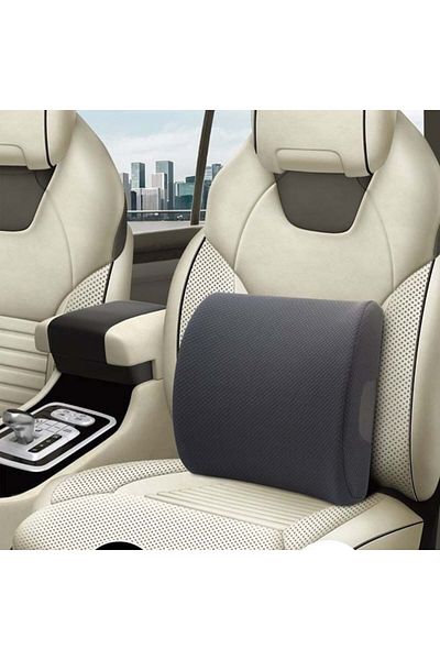 divendi-ro Lumbar Pillow, for Car, adjustable cover, memory foam, 34x34x12 cm, black