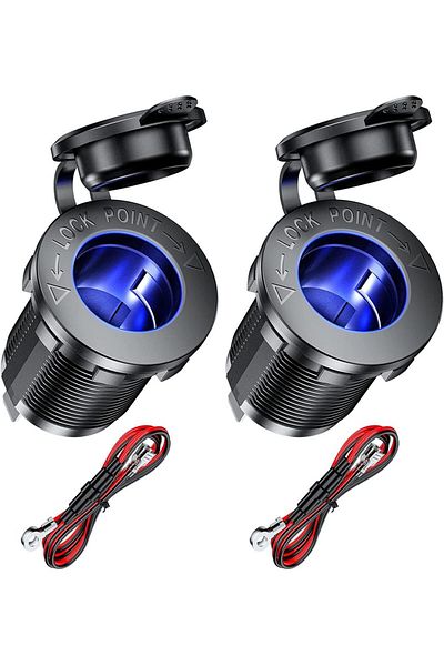 Choice Blue 12V cigarette lighter socket waterproof socket replacement DIY kit is applicable to automobiles