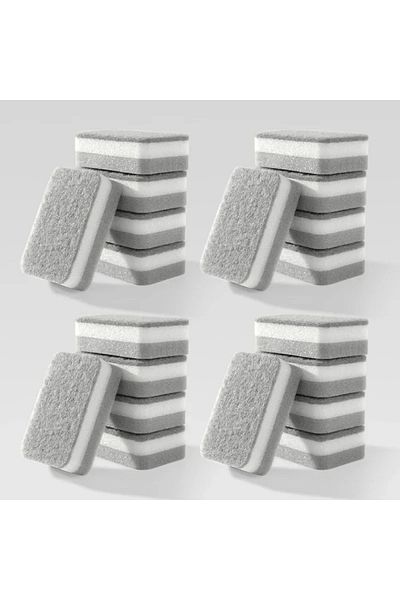 Choice 20pcs 20pcs Double-sided Cleaning Sponges Pan Pot Cleaning and Maintenance Washing Sponges Household