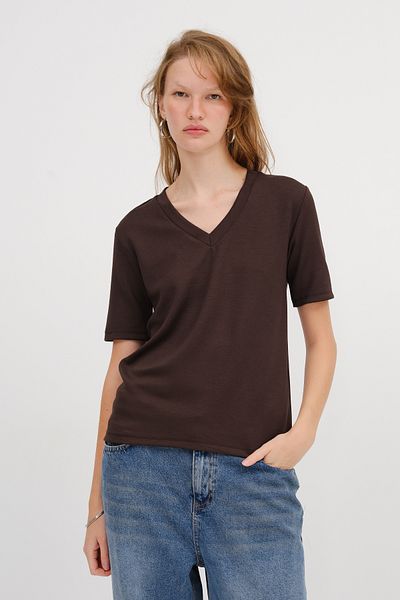 Addax Tricou de bază cu decolteu în V P4380-D10