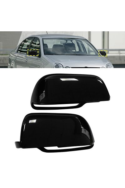 Choice Gloss Black Wing Door Mirror Cover Caps Casing Left+Right For VW Polo 9N 2002-05
