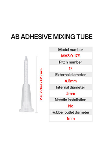 Choice 100 قطعة MA3.0-17S 50/100 قطعة فوهة خلط ثابتة طرف خلط MA3.0-17S فوهة خ...