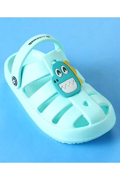 Cute Walk by Babyhug Clogs with Backstrap Closure & Dino Applique - Cyan