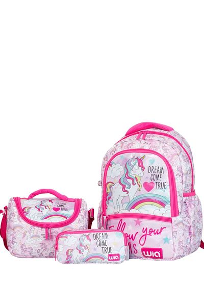 Wia Set școlar din 3 piese pentru fete Soft Unicorn