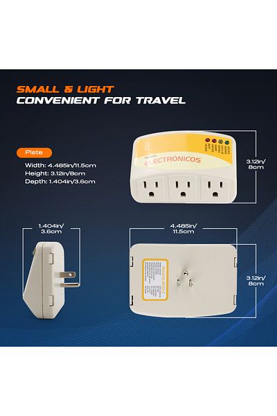 Choice 120V 3 3 Outlet American Socket With Protection Wall Mount Power Suppressor for TV/PC/Refrigerator 3