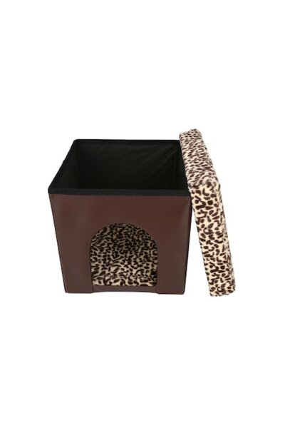 OEM Set 2 x Vizuina Animalute, Taburet Pliabil cu Spatiu de Depozitare 38x38x38 cm, Maro