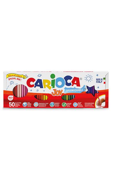 CARIOCA Joy Super Washable Felt Tip Crayons 50 Colors 41018