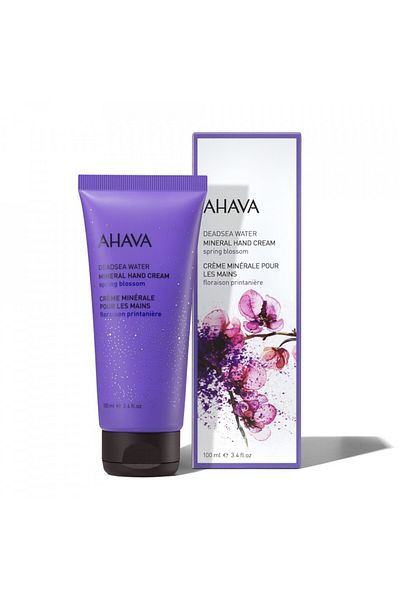 AHAVA Cremă minerală de mâini cu apă de mare Moartswater Blossom de primăvară, cremă, 100 ml