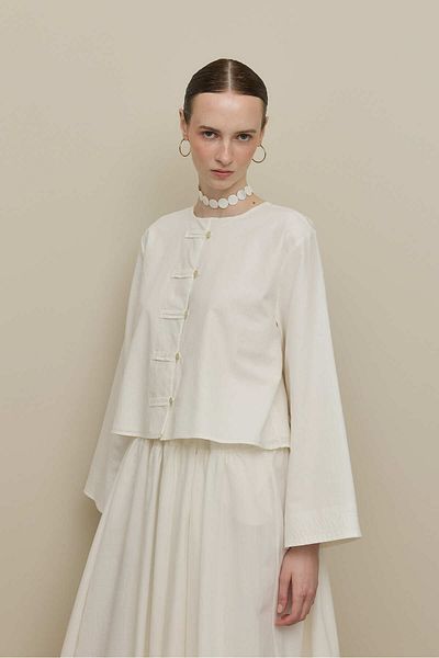 Fahhar Wide Britli Shirt Ecru
