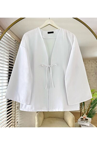 unika boutique Önü Bağlamalı Kimono Tunik Cift renk Oversize Yeni Sezon Rahat...