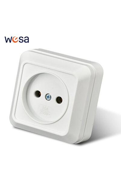 choice2 EU 1 Socket No Ground WESA White Wall Surface 2 Skets Plugs EU Exteri...