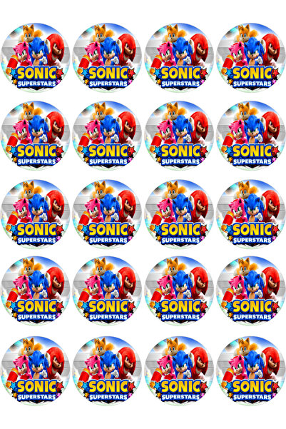 BatıDoğu Sonic Yenilebilir Yuvarlak Kurabiye Resim Baskı