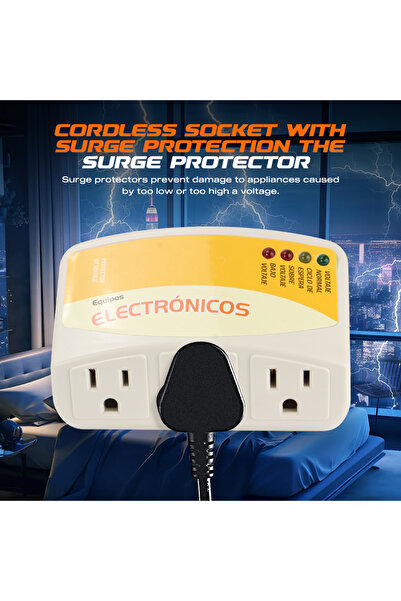 Choice 120V 3 3 Outlet American Socket With Protection Wall Mount Power Suppressor for TV/PC/Refrigerator 3