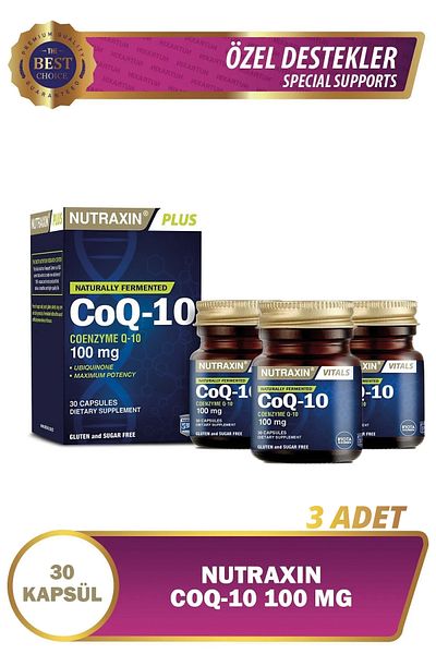 Nutraxin Coenzyme Q10 100 Mg Food Supplement 30 Soft Capsules - Coenzyme, Coq10 3 Pieces