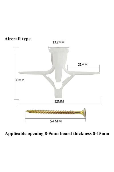 Choice Aircraft type 10 sets/pack Plastic Airplane Expansion Pipe Curtain Gypsum Board Hollow Wall Expansio