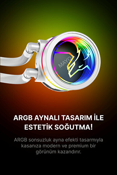 GAMETECH Prime V2 Argb 7x120mm Fan 360mm Sıvı Soğutmalı ( Argb Fanlı ) Beyaz Bilgisayar Kasası