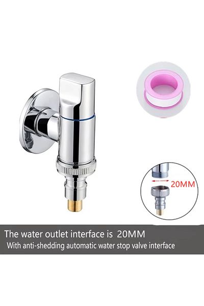 Choice Silver Multi-Function Washing Machine Faucet Brass Water Stop Quick Opening Angle Valve Wall Mounted