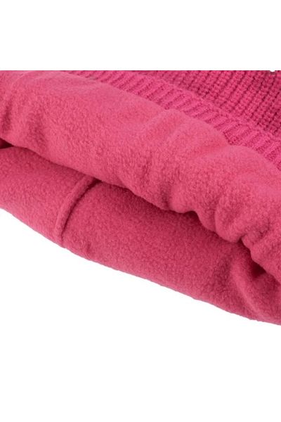 divendi-ro Șapcă cu eșarfă circulară și mănuși, strasuri și căptușeală din fleece, 6 ani, fuchsia