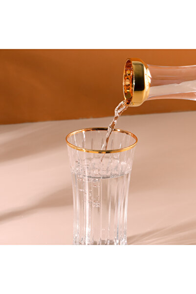 Aryıldız Steep Dekor Crystal Gold 25 Piece Water Set for 12 People